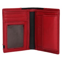 pánská peněženka kožená LG-1813 - červená/černá - RED/BLK