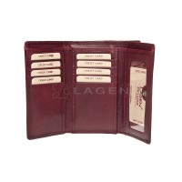 dámská peněženka kožená HT-31/T-vínově čevená - W.RED