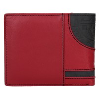 pánská peněženka kožená LG-1810 - červená/černá - RED/BLK