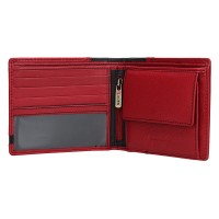 pánská peněženka kožená LG-1810 - červená/černá - RED/BLK