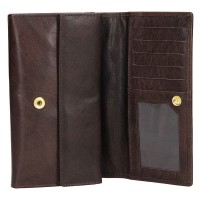 DÁMSKÁ KOŽENÁ PENĚŽENKA OLIVIA TMAVĚ HNĚDÁ