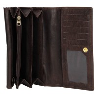 DÁMSKÁ KOŽENÁ PENĚŽENKA OLIVIA TMAVĚ HNĚDÁ