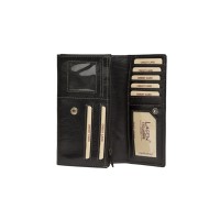 DÁMSKÁ KOŽENÁ PENĚŽENKA SANNA S MOTIVEM ČERNÁ