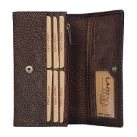 DÁMSKÁ KOŽENÁ PENĚŽENKA LAURENT TMAVĚ HNĚDÁ