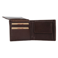 PÁNSKÁ KOŽENÁ PENĚŽENKA LEONARDO HNĚDÁ