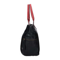 Dámská kabelka kožená 21046 - černá/červená - BLK/CARDI