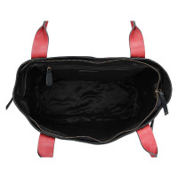 Dámská kabelka kožená 21046 - černá/červená - BLK/CARDI