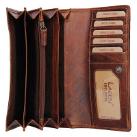 DÁMSKÁ KOŽENÁ PENĚŽENKA HANA HNĚDÁ