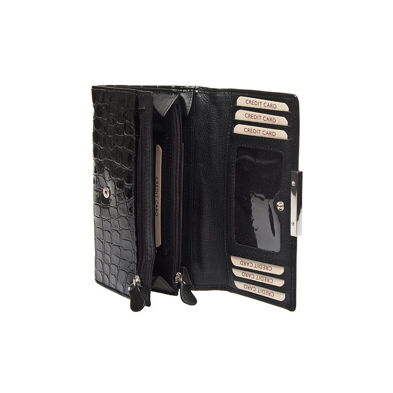 dámská peněženka kožená 614811-černá - BLK