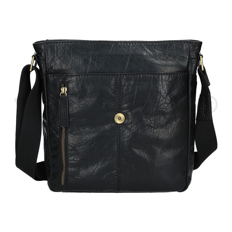 kožená taška přes rameno LN-22020-černá - BLK