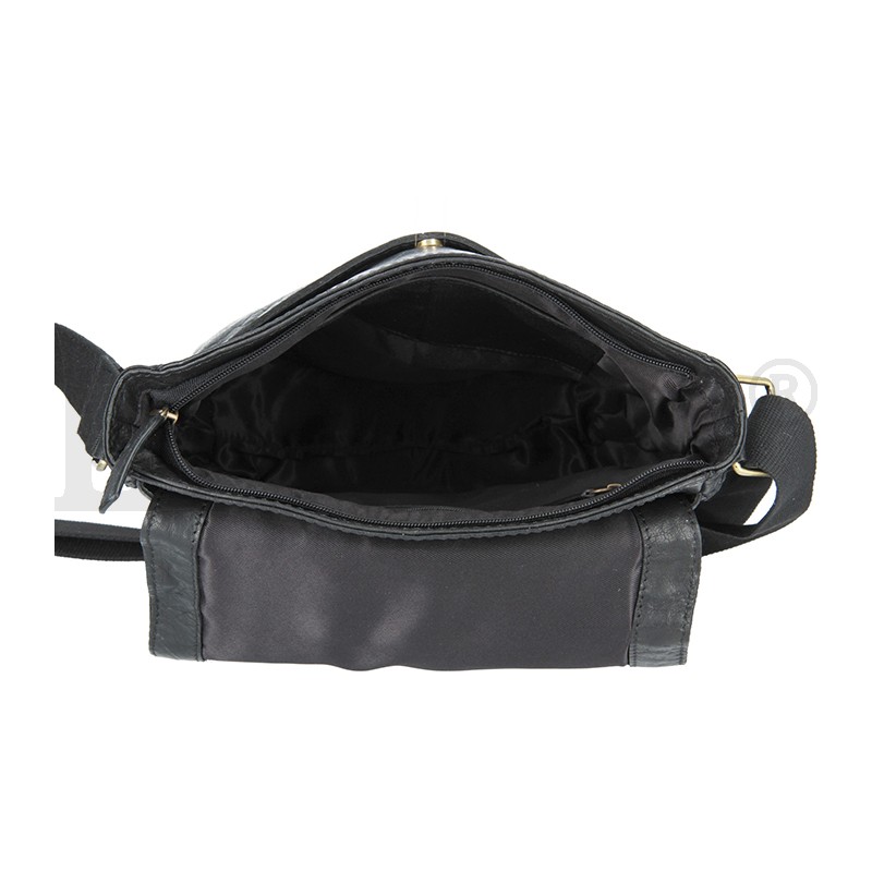 kožená taška přes rameno LN-22020-černá - BLK