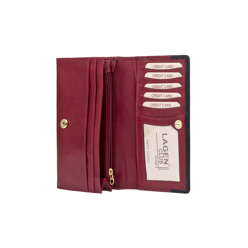 DÁMSKÁ KOŽENÁ PENĚŽENKA SERRA /ČERVENÁ ČERNÁ