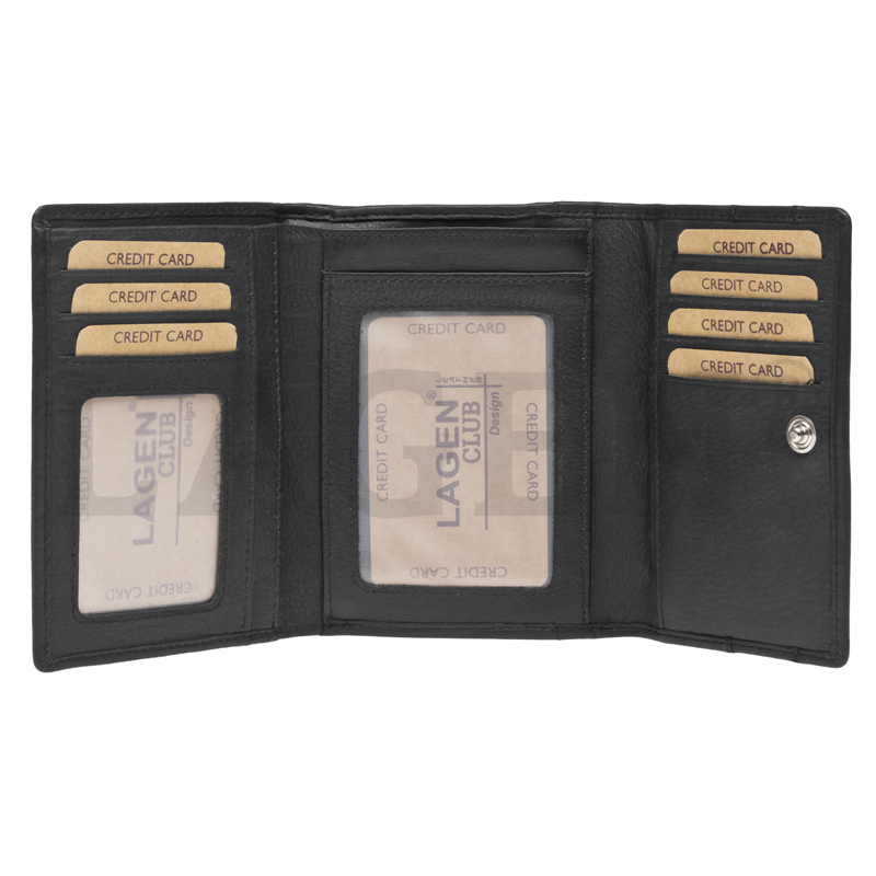 dámská peněženka kožená SE-068-černá - BLK