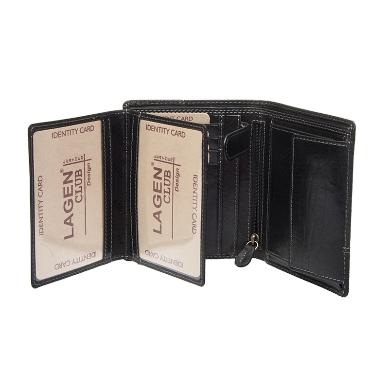 PÁNSKÁ KOŽENÁ PENĚŽENKA MAGNUS ČERNÁ